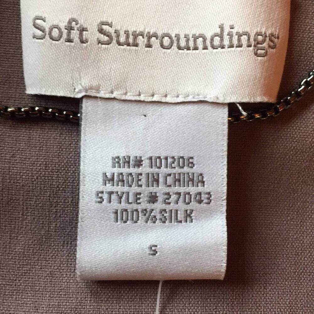 Soft Surroundings Color-Block Button Front Silk T… - image 4